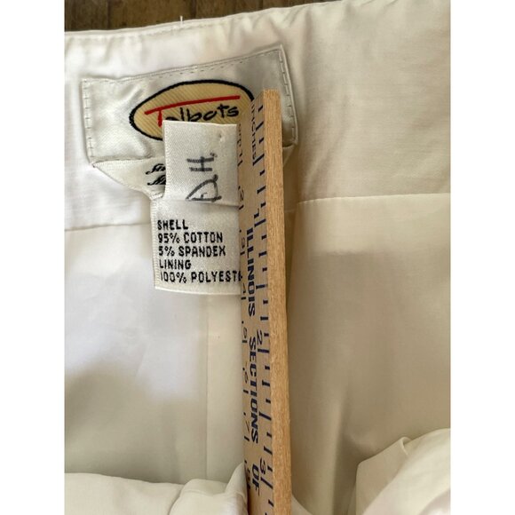 Talbots Wide Leg Chino Pants Womens 12 White Lined Stretch Fabric Made in Italy - Picture 7 of 11